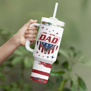 Dad Gifts From Kids Tumbler With Handle Five Star Dad Fathers Day American Flag TB10 Print Your Wear