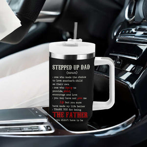 One Badass Stepdad Tumbler With Handle Best Effin Bonus Dad Gifts Stepped Up Dads US Flag Skull TB10 Print Your Wear