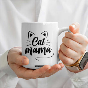 Cat Mama Coffee Mug Cat Lover Gifts For Women TB10 Print Your Wear