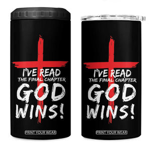 Christian Gifts 4 in 1 Can Cooler Tumbler I've Read The Final Chapter God Wins Faith Cross TB10 One Size: 16 oz Black Print Your Wear
