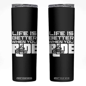 Funny Motorcycle Skinny Tumbler Bike Motorcyclist Motorcycle Rider Biker Club TB10 Black Print Your Wear