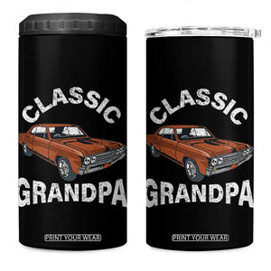 Funny Grandpa Classic Car 4 in 1 Can Cooler Tumbler TB10 One Size: 16 oz Black Print Your Wear