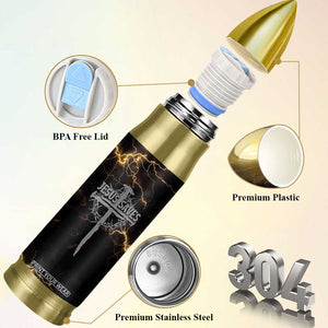 Christian Faith Over Fear Bullet Tumbler Religious Jesus Saves Cross US Flag Prayer Patriotic TB10 Print Your Wear