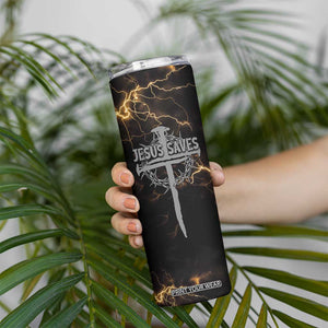 Christian Faith Over Fear Skinny Tumbler Religious Jesus Saves Cross US Flag Prayer Patriotic TB10 Print Your Wear