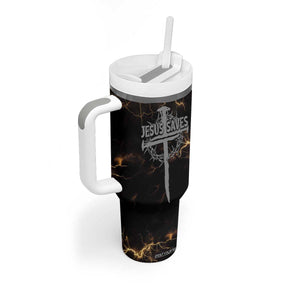 Christian Faith Over Fear Tumbler With Handle Religious Jesus Saves Cross US Flag Prayer Patriotic TB10 Print Your Wear