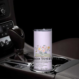 Personalized Booktrovert Skinny Tumbler Custom Name Funny Book Lovers Gifts For Women TB10 Print Your Wear
