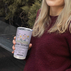 Personalized Booktrovert Tumbler Cup Custom Name Funny Book Lovers Gifts For Women TB10 Print Your Wear
