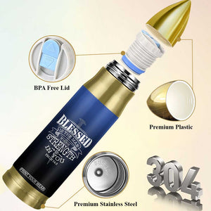 Christian Gifts for Men Bullet Tumbler Religious Cross US Flag Prayer Patriotic TB10 Print Your Wear