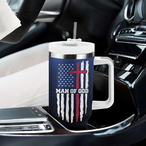 Christian Gifts for Men Tumbler With Handle Religious Cross US Flag Prayer Patriotic TB10 Print Your Wear