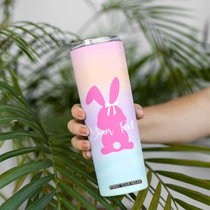 Personalized Rabbit Skinny Tumbler Custom Name Bunny Lovers Cute Easter Spring Gift for Women TB10 Print Your Wear