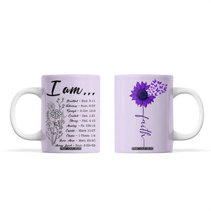 Christian Gifts for Women Faith Coffee Mug Inspirational Religious Bible Gift for Her TB10 Purple Print Your Wear