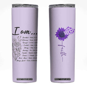 Christian Gifts for Women Faith Skinny Tumbler Inspirational Religious Bible Gift for Her TB10 Purple Print Your Wear