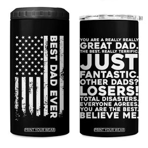 Christmas Gifts for Dad 4 in 1 Can Cooler Tumbler Best Dad Ever American US Flag Father's Day TB10 One Size: 16 oz Black Print Your Wear