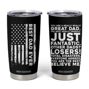 Christmas Gifts for Dad Tumbler Cup Best Dad Ever American US Flag Father's Day TB10 Black Print Your Wear