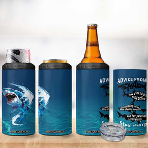 Shark Lovers 4 in 1 Can Cooler Tumbler Everything Will Kill You So Choose Something Fun TB10 Print Your Wear