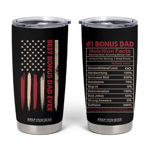 Bonus Dad Gifts Tumbler Cup Stepdad American Flag Fathers Day TB10 Black Print Your Wear