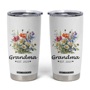 Promoted to Grandma Tumbler Cup Granny Est.2025 Pregnancy Announcement Gifts for New Grandparents TB10 White Print Your Wear