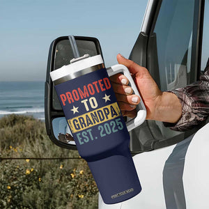 New Granddad Tumbler With Handle Promoted To Grandpa Est.2025 Vintage TB10 Print Your Wear