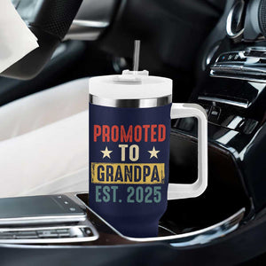 New Granddad Tumbler With Handle Promoted To Grandpa Est.2025 Vintage TB10 Print Your Wear