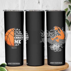 Christian Basketball Gifts Skinny Tumbler Basketball Player Coach Bulk Team Gift TB10 Print Your Wear