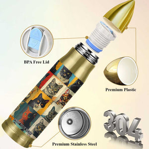 Cat Lover Gifts Bullet Tumbler Retro Cat Collage Poster TB10 Print Your Wear