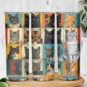 Cat Lover Gifts Skinny Tumbler Retro Cat Collage Poster TB10 Print Your Wear