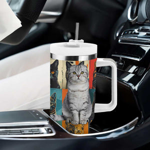 Cat Lover Gifts Tumbler With Handle Retro Cat Collage Poster TB10 Print Your Wear