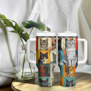 Cat Lover Gifts Tumbler With Handle Retro Cat Collage Poster TB10 Print Your Wear