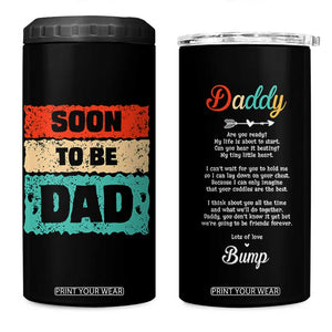 Soon To Be Dad 4 in 1 Can Cooler Tumbler New Expecting Dad First Time Father's Day TB10 One Size: 16 oz Black Print Your Wear