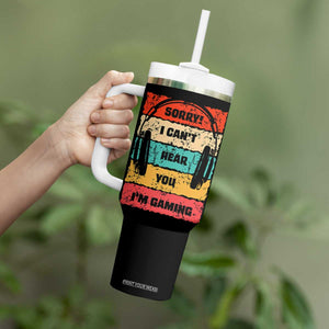Gaming Gifts For Men Boys Tumbler With Handle Cant Hear You Im Gaming Retro Video Game Gamer TB10 Print Your Wear