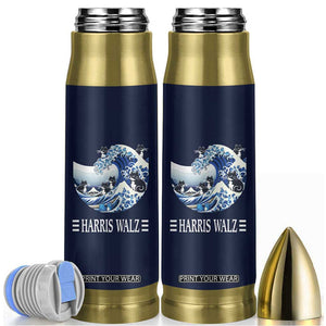 Harris Walz 2024 Election Bullet Tumbler Vote Blue Wave Funny Cats For Kamala TB10 Navy Print Your Wear