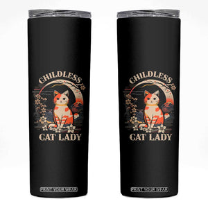 Childless Cat Lady for Kamala Harris 2024 Election Skinny Tumbler Madam President Kawaii Anime Japanese TB10 Black Print Your Wear