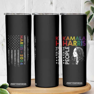 Kamala Harris LGBTQ Gay Pride Lesbian For The People 2024 Election Skinny Tumbler American Flag First woman Madam President TB10 Print Your Wear