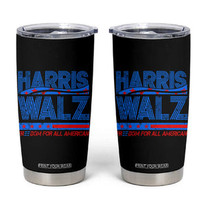 Kamala Harris 2024 Flag Tumbler Cup Madam President Freedom For All American USA America 2024 Election TB10 Black Print Your Wear