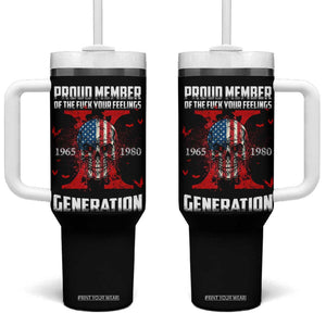 Proud Member Fck Your Feelings X Generation Horror Skull Tumbler With Handle Funny Halloween Gen X 4th Of July TB10 One Size: 40 oz Black Print Your Wear
