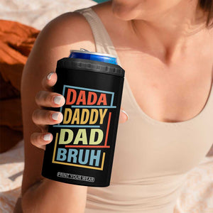 Dad Gifts From Kids 4 in 1 Can Cooler Tumbler Retro Dada Daddy Dad Bruh Funny Husband Fathers Day TB10 Print Your Wear