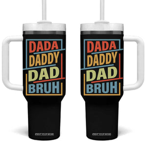 Dad Gifts From Kids Tumbler With Handle Retro Dada Daddy Dad Bruh Funny Husband Fathers Day TB10 One Size: 40 oz Black Print Your Wear