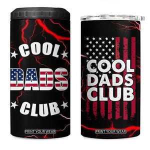 Christmas Gifts for Dad 4 in 1 Can Cooler Tumbler Cool Dads Club Father's Day American Flag TB10 One Size: 16 oz Black Print Your Wear