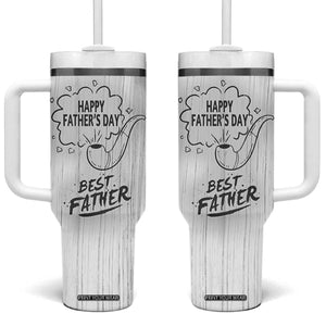 Fathers Day Gift For Dad Tumbler With Handle Vintage Pipe Smoking Dad TB10 One Size: 40 oz Grey Print Your Wear