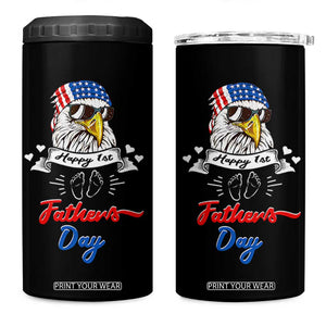 Happy 1st Fathers Day 4 in 1 Can Cooler Tumbler First Time Daddy New Baby Gifts Ideas Eagle TB10 One Size: 16 oz Black Print Your Wear