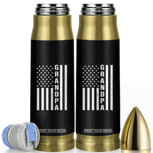 Grandpa Bullet Tumbler Vintage American Flag Fathers Day TB10 Black Print Your Wear