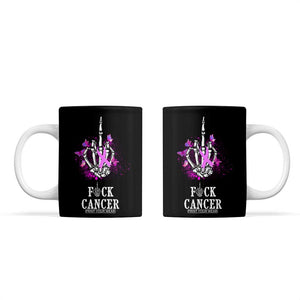 Pink Ribbon Fck Cancer Coffee Mug Recovery Support Gifts For Survivors TB10 Black Print Your Wear