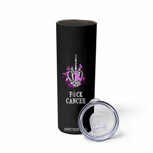 Pink Ribbon Fck Cancer Skinny Tumbler Recovery Support Gifts For Survivors TB10 Print Your Wear