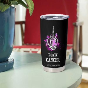 Pink Ribbon Fck Cancer Tumbler Cup Recovery Support Gifts For Survivors TB10 Print Your Wear