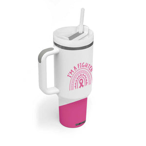 Breast Cancer Awareness Tumbler With Handle Pink Ribbon My God is Stronger Than Cancer Christian Gift TB10 Print Your Wear