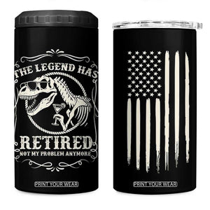 The Legend Has Retired 4 in 1 Can Cooler Tumbler Funny Retired Retirement Gifts For Men Coworkers USA Flag TB10 One Size: 16 oz Black Print Your Wear