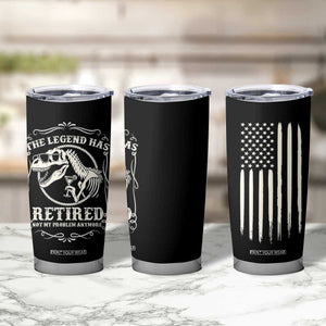 The Legend Has Retired Tumbler Cup Funny Retired Retirement Gifts For Men Coworkers USA Flag TB10 Print Your Wear