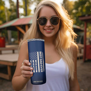 Just A Dad Who Came Back With The Milk Skinny Tumbler Father's Day Raccoon Dark Humor TB10 Print Your Wear