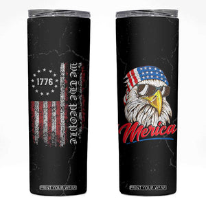 American Flag Skinny Tumbler We The People Bald Eagle Patriotic TB10 Black Print Your Wear