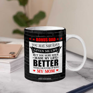 Fathers Day Gift For Bonus Dad Coffee Mug Birthday Gifts For Step Dad From Daughter Son Kids US Flag TB10 Print Your Wear